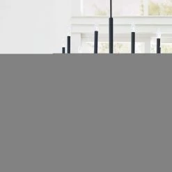 ED Ellen DeGeneres Brianna 9-Light Aged Iron Minimalist Modern Hanging Candlestick Chandelier by Generation Lighting Designer Collections -Hot Sale Light Society Store aged iron generation lighting designer collections chandeliers ec1009ai 4f 1000