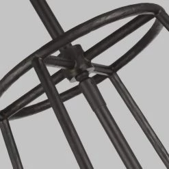 ED Ellen DeGeneres Crafted by Generation Lighting Atlas 12.5 in. W 1-Light Aged Iron Cage with Seeded Glass Orb Pendant by Generation Lighting Designer Collections -Hot Sale Light Society Store aged iron generation lighting designer collections chandeliers ep1101ai 4f 1000