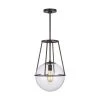 ED Ellen DeGeneres Crafted by Generation Lighting Atlas 12.5 in. W 1-Light Aged Iron Cage with Seeded Glass Orb Pendant by Generation Lighting Designer Collections -Hot Sale Light Society Store aged iron generation lighting designer collections chandeliers ep1101ai 64 1000
