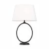 ED Ellen DeGeneres Crafted by Generation Lighting Indo 26.625 in. Aged Iron Table Lamp with Linen Shade and LED Bulb by Generation Lighting Designer Collections -Hot Sale Light Society Store aged iron generation lighting designer collections table lamps et1001ai1 64 1000