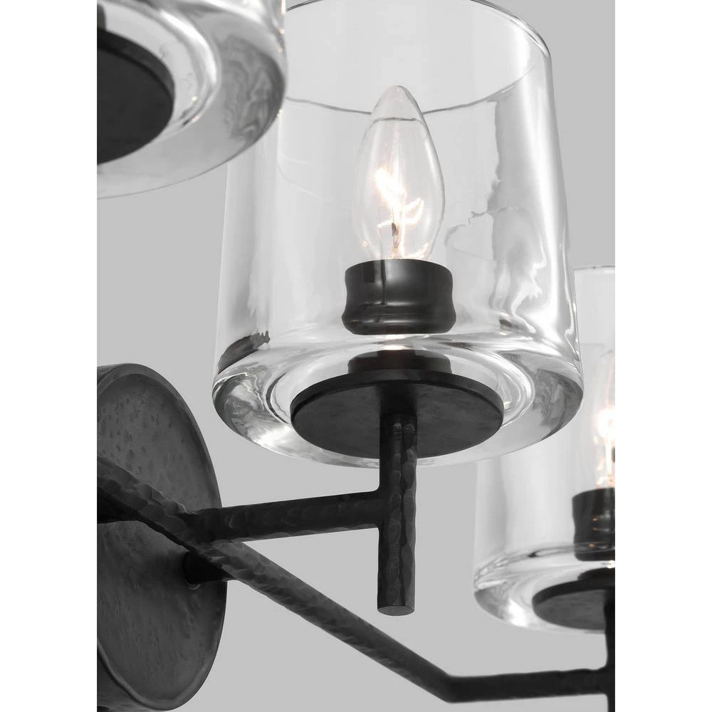 Marietta 24 in. 3-Light Aged Iron Bathroom Vanity Light with Clear Glass Shades by Generation Lighting Designer Collections 5 Marietta 24 in. 3-Light Aged Iron Bathroom Vanity Light with Clear Glass Shades by Generation Lighting Designer Collections - Image 3