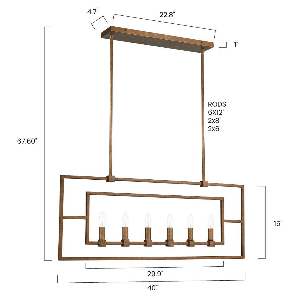 Bence 6-Light Antique Brass Chandelier by Light Society 9 Bence 6-Light Antique Brass Chandelier by Light Society - Image 7