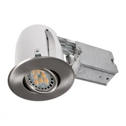 3.85 in. Brushed Chrome Recessed Multi Directional Lighting Fixture Designed for Insulated Ceiling by BAZZ