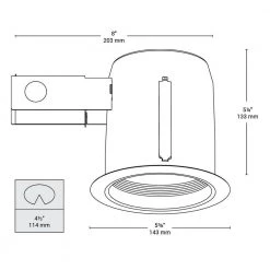 4.5 in. Interior/Exterior White Baffle Recessed Lighting Fixture Designed for Insulated Ceiling by BAZZ -Hot Sale Light Society Store bazz recessed lighting kits 410l11w 1f 1000