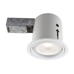4.5 in. Interior/Exterior White Baffle Recessed Lighting Fixture Designed for Insulated Ceiling by BAZZ
