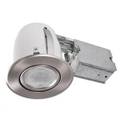 3.88 in. Slim Brushed Chrome Multi Directional Recessed Lighting Fixture Designed for Ceiling Clearance by BAZZ