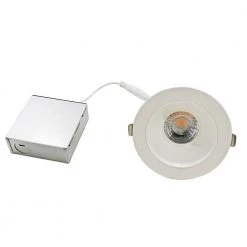 DISK 4 in. Anti-Glare Damp location 1000 Lumens 3000K Canless, New Construction Integrated LED Recessed Light Kit by BAZZ