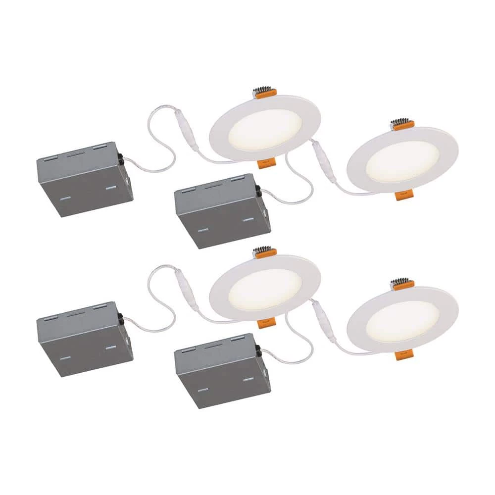 Slim Disk Stak 4 in. 3000K New Construction or Remodel IC Rated Recessed Integrated LED Kit (4-Pack) by BAZZ 3 Slim Disk Stak 4 in. 3000K New Construction or Remodel IC Rated Recessed Integrated LED Kit (4-Pack) by BAZZ