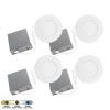 Slim Disk Mood 4 in. Selectable New Construction and Remodel IC Rated Canless Recessed Integrated LED Kit (4-Pack) by BAZZ -Hot Sale Light Society Store bazz recessed lighting kits luxdisk100w4 64 1000