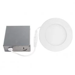 Slim Disk Radiant 4.5 in. 4000K New Construction or Remodel Ultra Slim Integrated LED Recessed Light Kit by BAZZ