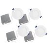 Slim Disk Radiant 4.5 in. 4000K New Construction or Remodel Ultra Slim Integrated LED Recessed Light Kit (4-Pack) by BAZZ