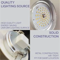 4 in. Slim Brushed Chrome Integrated LED Recessed Fixture Kit (4-Pack) by BAZZ -Hot Sale Light Society Store bazz recessed lighting kits slmrd4b4 4f 1000