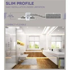 4 in. Slim Brushed Chrome Integrated LED Recessed Fixture Kit (4-Pack) by BAZZ -Hot Sale Light Society Store bazz recessed lighting kits slmrd4b4 c3 1000