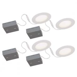 STAK 4 in. Canless 3000k New Construction Integrated LED Recessed Light Kit (4-Pack) by BAZZ