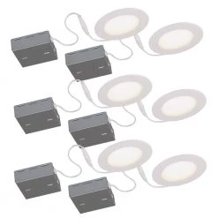 STAK 4 in. Canless 4000k New Construction Integrated LED Recessed Light Kit (6-Pack) by BAZZ