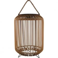 Tulum 19 in. Beige Outdoor Integrated LED Solar Floor Lamp by BAZZ