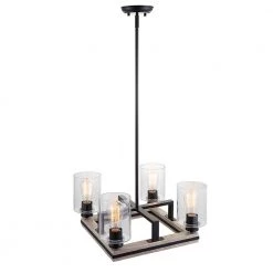 Charleston 17.50 in. 4-Light Black and Faux Wood Chandelier with Clear Glass Shades by DSI LIGHTING 10 Charleston 17.50 in. 4-Light Black and Faux Wood Chandelier with Clear Glass Shades by DSI LIGHTING -Hot Sale Light Society Store black and faux wood dsi lighting chandeliers ds18931 1f 1000