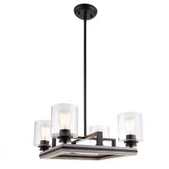 Charleston 17.50 in. 4-Light Black and Faux Wood Chandelier with Clear Glass Shades by DSI LIGHTING 8 Charleston 17.50 in. 4-Light Black and Faux Wood Chandelier with Clear Glass Shades by DSI LIGHTING -Hot Sale Light Society Store black and faux wood dsi lighting chandeliers ds18931 40 1000