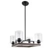Charleston 17.50 in. 4-Light Black and Faux Wood Chandelier with Clear Glass Shades by DSI LIGHTING -Hot Sale Light Society Store black and faux wood dsi lighting chandeliers ds18931 64 1000