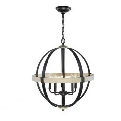 22 in. 5-Light Black and Light Wood Farmhouse Round Pendant by DSI LIGHTING 11 22 in. 5-Light Black and Light Wood Farmhouse Round Pendant by DSI LIGHTING -Hot Sale Light Society Store black and light wood dsi lighting chandeliers ds18955 1f 1000