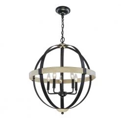 22 in. 5-Light Black and Light Wood Farmhouse Round Pendant by DSI LIGHTING 10 22 in. 5-Light Black and Light Wood Farmhouse Round Pendant by DSI LIGHTING -Hot Sale Light Society Store black and light wood dsi lighting chandeliers ds18955 4f 1000