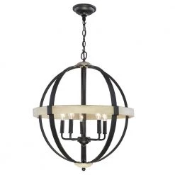 22 in. 5-Light Black and Light Wood Farmhouse Round Pendant by DSI LIGHTING 9 22 in. 5-Light Black and Light Wood Farmhouse Round Pendant by DSI LIGHTING -Hot Sale Light Society Store black and light wood dsi lighting chandeliers ds18955 c3 1000