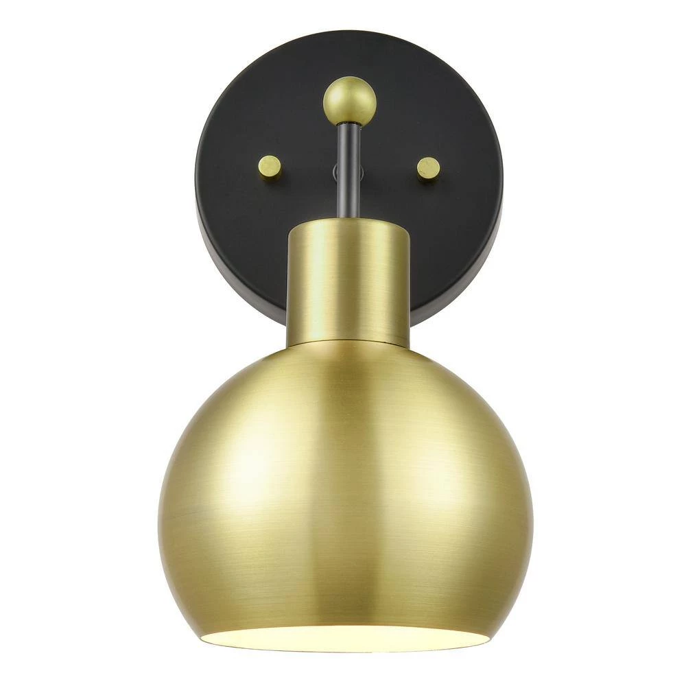 Bria 12.1 in. Black/Antique Brass Vanity Light with Metal Shade by Light Society 5 Bria 12.1 in. Black/Antique Brass Vanity Light with Metal Shade by Light Society - Image 3