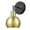 Bria 12.1 in. Black/Antique Brass Vanity Light with Metal Shade by Light Society