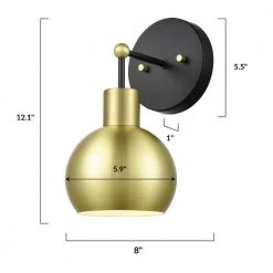Bria 12.1 in. Black/Antique Brass Vanity Light with Metal Shade by Light Society 16 Bria 12.1 in. Black/Antique Brass Vanity Light with Metal Shade by Light Society -Hot Sale Light Society Store black antique brass light society vanity lighting ls v466 bk ab 76 1000