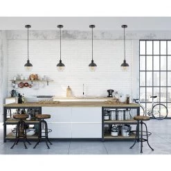 Vesta 1-Light Black Vintage Pendant with Glass Shade by BAZZ -Hot Sale Light Society Store black bazz chandeliers p17261bk1b e1 1000