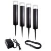 Luvia Low Voltage Black Landscape Bollard Kit with Transformer (Set of 4) by BAZZ -Hot Sale Light Society Store black bazz landscape light kits gkit715x4 64 1000