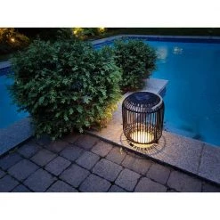 Tulum 15 in. Black LED Solar Outdoor Floor Lamp by BAZZ -Hot Sale Light Society Store black bazz outdoor floor lamps f19287bk 1f 1000