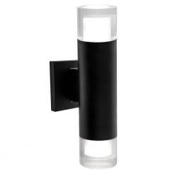 13 in. x 3 in. Luvia Black LED Outdoor Wall Lantern Sconce by BAZZ