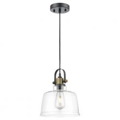 Arie 1-light Black/Brass/Clear ​Pendant Light with Glass Shad by Light Society -Hot Sale Light Society Store black brass clear light society chandeliers ls c529 cl brs 1f 1000
