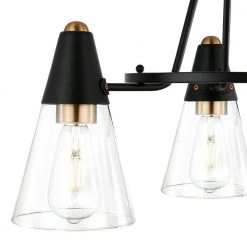 Petra 3-Light Black/Brass Chandelier with Clear Glass Shades by Light Society -Hot Sale Light Society Store black brass light society chandeliers ls c358 bk brs 1f 1000