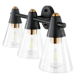 Petra 4.75 in. 3-Light Wall Sconce by Light Society -Hot Sale Light Society Store black brass light society wall sconces ls w357 bk brs 44 1000