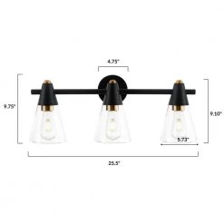 Petra 4.75 in. 3-Light Wall Sconce by Light Society -Hot Sale Light Society Store black brass light society wall sconces ls w357 bk brs 76 1000