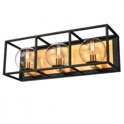 Vinn 3-Light Black/Brushed Brass Vanity Light by Light Society -Hot Sale Light Society Store black brushed brass light society vanity lighting ls v457 bk bb 1f 1000