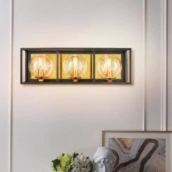 Vinn 3-Light Black/Brushed Brass Vanity Light by Light Society -Hot Sale Light Society Store black brushed brass light society vanity lighting ls v457 bk bb 31 1000