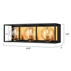 Vinn 3-Light Black/Brushed Brass Vanity Light by Light Society -Hot Sale Light Society Store black brushed brass light society vanity lighting ls v457 bk bb 76 1000