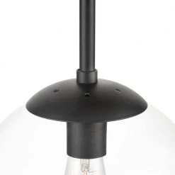 Zeno 1-Light Black/Clear Globe Ceiling Light with Glass Shade by Light Society -Hot Sale Light Society Store black clear light society chandeliers ls c176 bk cl 44 1000