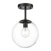 Zeno 1-Light Black/Clear Globe Ceiling Light with Glass Shade by Light Society -Hot Sale Light Society Store black clear light society chandeliers ls c176 bk cl 64 1000