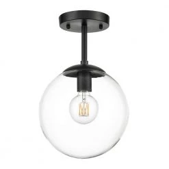 Zeno 1-Light Black/Clear Globe Ceiling Light with Glass Shade by Light Society -Hot Sale Light Society Store black clear light society chandeliers ls c176 bk cl c3 1000