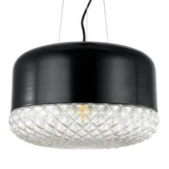 Enzo1-Light Black/Clear Pendant with Glass Shade by Light Society -Hot Sale Light Society Store black clear light society chandeliers ls c395 bk cl 4f 1000