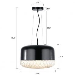 Enzo1-Light Black/Clear Pendant with Glass Shade by Light Society -Hot Sale Light Society Store black clear light society chandeliers ls c395 bk cl 76 1000