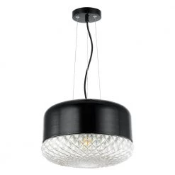 Enzo1-Light Black/Clear Pendant with Glass Shade by Light Society -Hot Sale Light Society Store black clear light society chandeliers ls c395 bk cl c3 1000