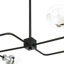 Cellini 4-Light Black Chandelier with Clear Glass Shades by Light Society -Hot Sale Light Society Store black clear light society chandeliers ls c418 bk cl 44 1000
