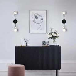 Cellini 5 in. Black Wall Sconce with Clear Glass Shades by Light Society -Hot Sale Light Society Store black clear light society vanity lighting ls w417 bk cl 31 1000