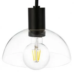 Coubra 5 in. Black Wall Sconce with Clear Glass Shade by Light Society -Hot Sale Light Society Store black clear light society wall sconces ls w428 bk cl 44 1000