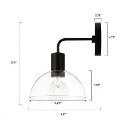 Coubra 5 in. Black Wall Sconce with Clear Glass Shade by Light Society -Hot Sale Light Society Store black clear light society wall sconces ls w428 bk cl 76 1000